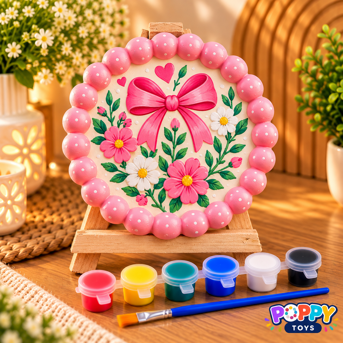 Poppy Toys Round Ceramic Painting Kit – DIY Art & Craft Set