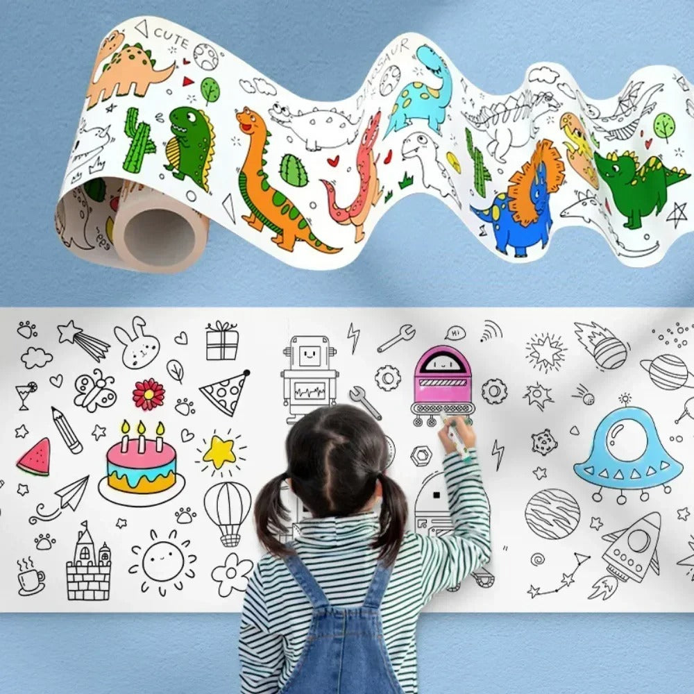 Childers Coloring Roll ( 3 Meter ) with Color Markers