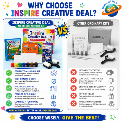 Kids art and craft gift kit with multiple creative activities for screen free fun