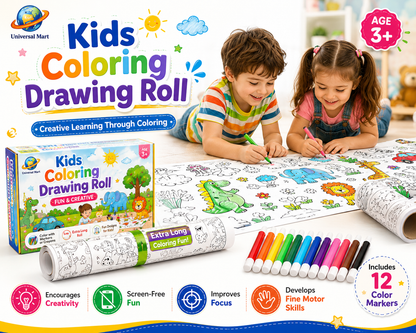 Kids Coloring Drawing Roll with Color Markers | Educational Activity