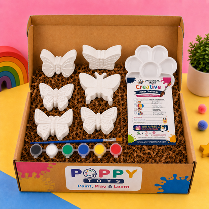 Poppy Toys 8-Piece Butterfly Painting Kit for Kids & Art Lovers