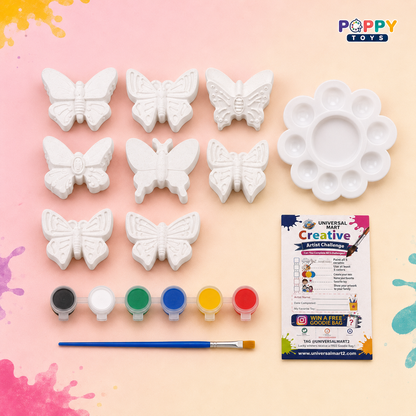 Poppy Toys 8-Piece Butterfly Painting Kit for Kids & Art Lovers