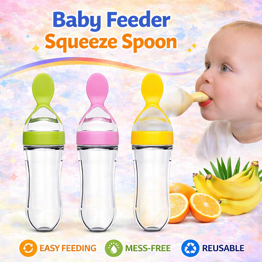 New Born Baby's Squeeze Feeding Silicon Bottle Spoon Feeder
