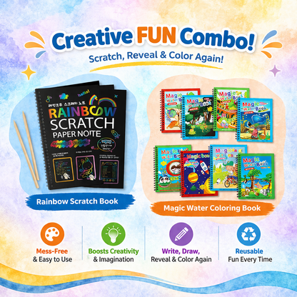 Magic water color book + Scratch Book