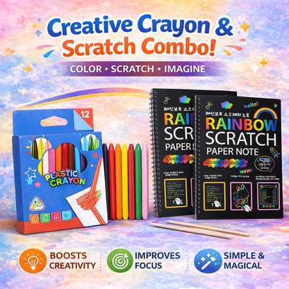 Scratch Painting - Magic Book + Plastic Crayon