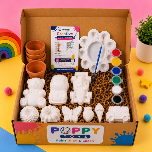 Kids Clay Pot & Ceramic Painting Kit | DIY Art & Craft Activity Set