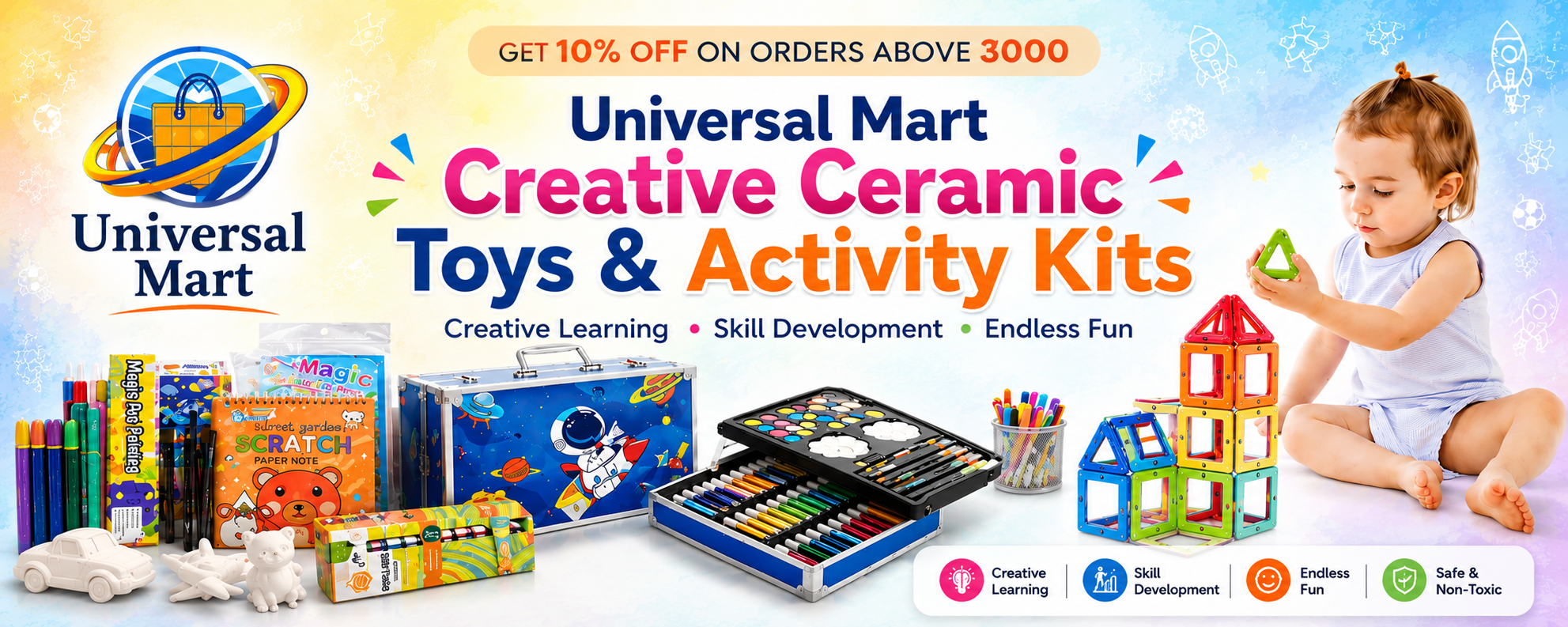 Creative ceramic toys, educational activity kits and kids learning toys by Universal Mart