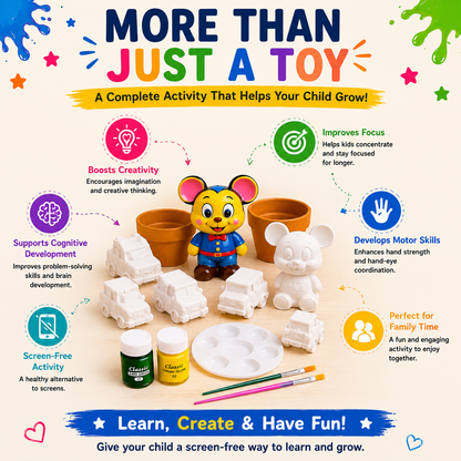 Educational ceramic toy painting kit that develops creativity and skills