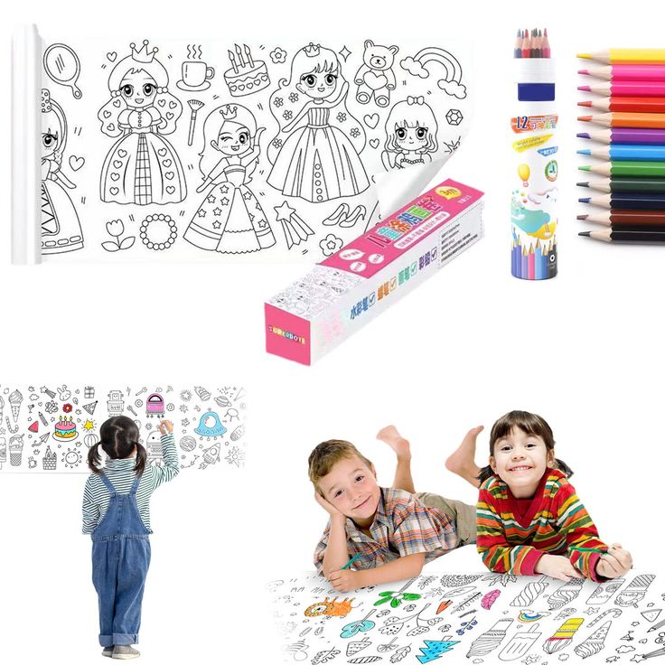 Childers Coloring  Roll ( 3 Meter ) with Color Markers