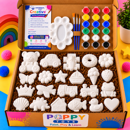 Poppy Toys Premium Ceramic Painting Kit for Kids – DIY Art & Craft Set