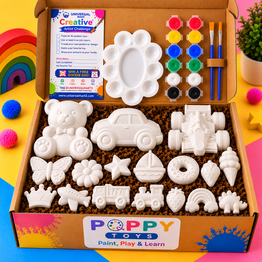 Poppy Toys Premium Ceramic Painting Kit for Kids – DIY Art & Craft Set