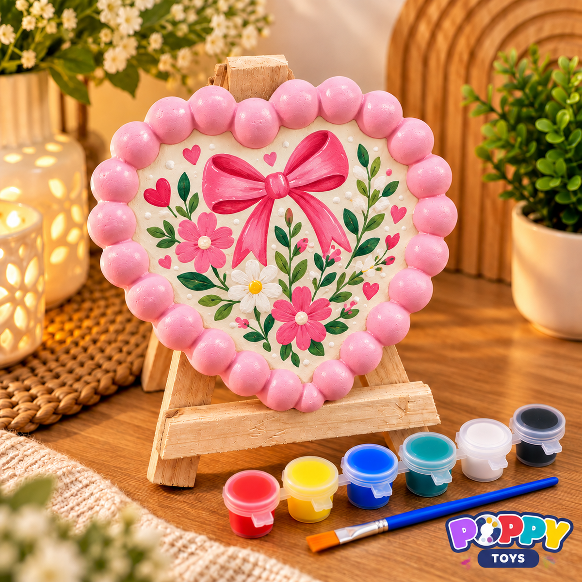 Poppy Toys Heart Ceramic Painting Kit – DIY Art & Craft Set