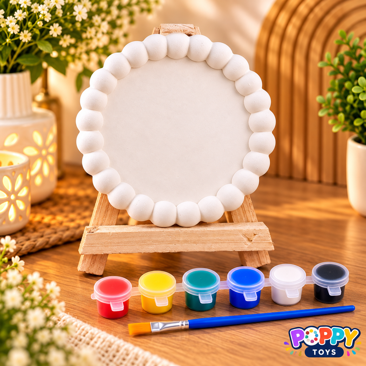 Poppy Toys Round Ceramic Painting Kit – DIY Art & Craft Set