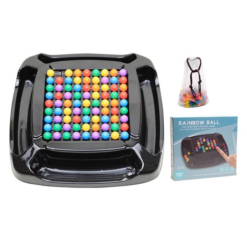 120 Pieces 2 in 1 Rainbow Beads Puzzle Board Game