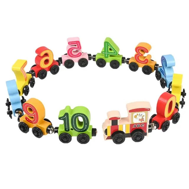 Wooden Digital Number Train 10 Pcs