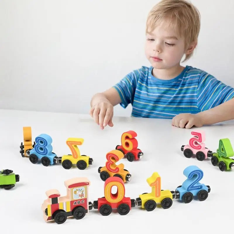 Wooden Digital Number Train 10 Pcs