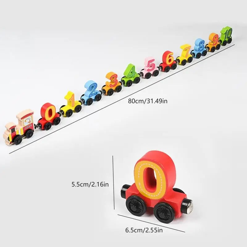 Wooden Digital Number Train 10 Pcs
