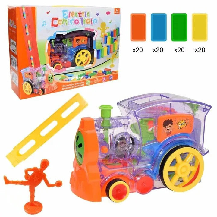 Electric domino train toy