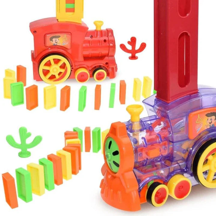 Electric domino train toy